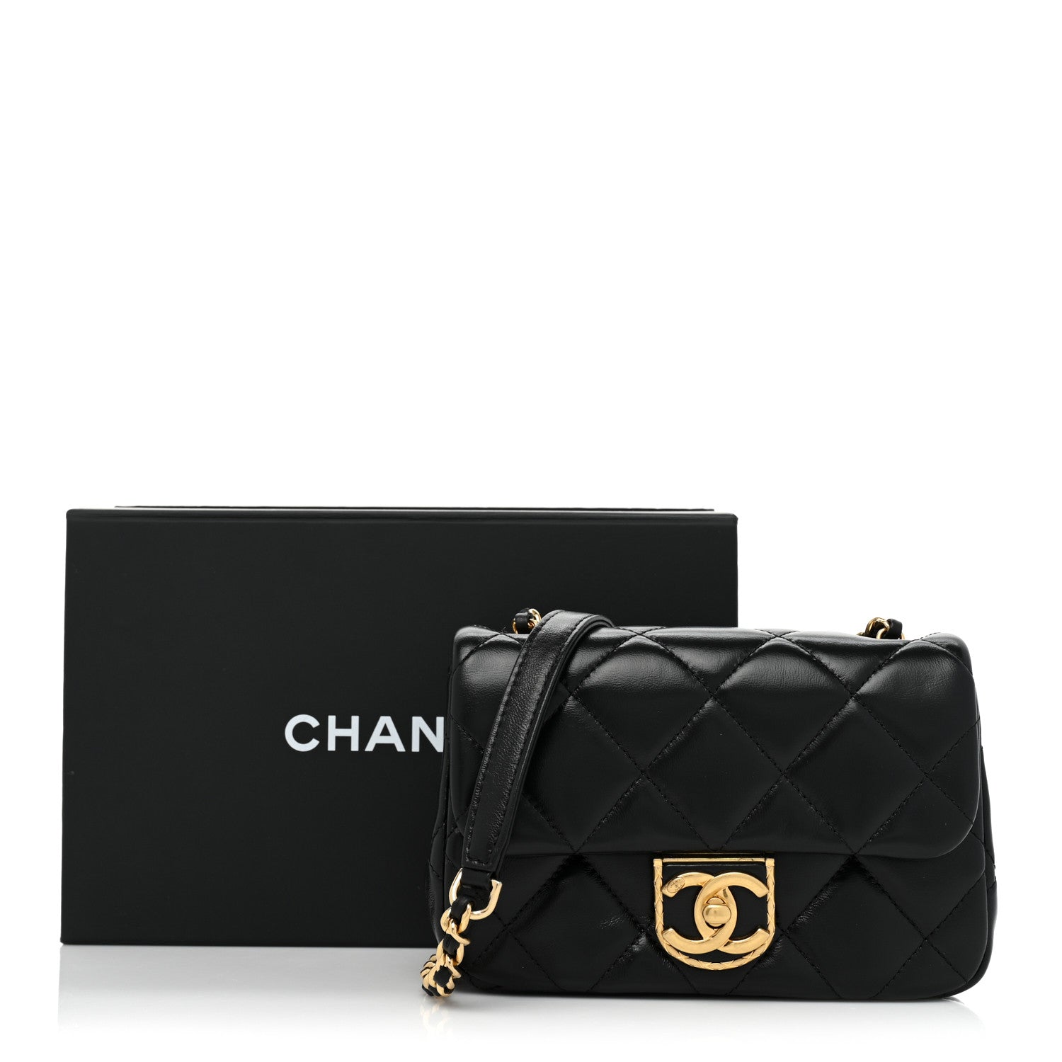 Chanel Lambskin Quilted Mini Flap Black 8 of 8