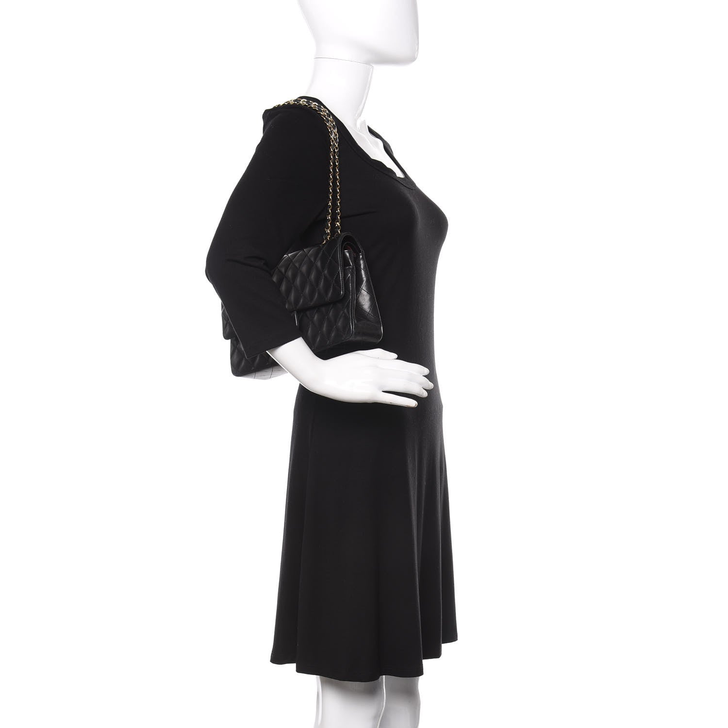 Chanel Lambskin Quilted Medium Double Flap Black 2 of 20