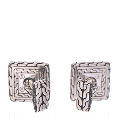 John Hardy Sterling Silver Classic Chain Cufflinks Green 2 of 5