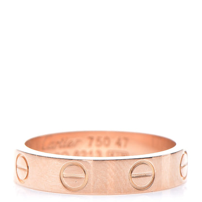 Cartier 18K Pink Gold 3.5mm LOVE Wedding Band Ring 47 4.25 1 of 4