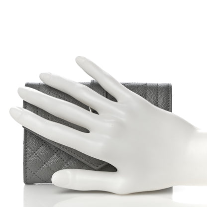 Saint Laurent Grain De Poudre Textured Mixed Matelasse Triquilt Small Monogram Envelope Wallet New Stone 2 of 10