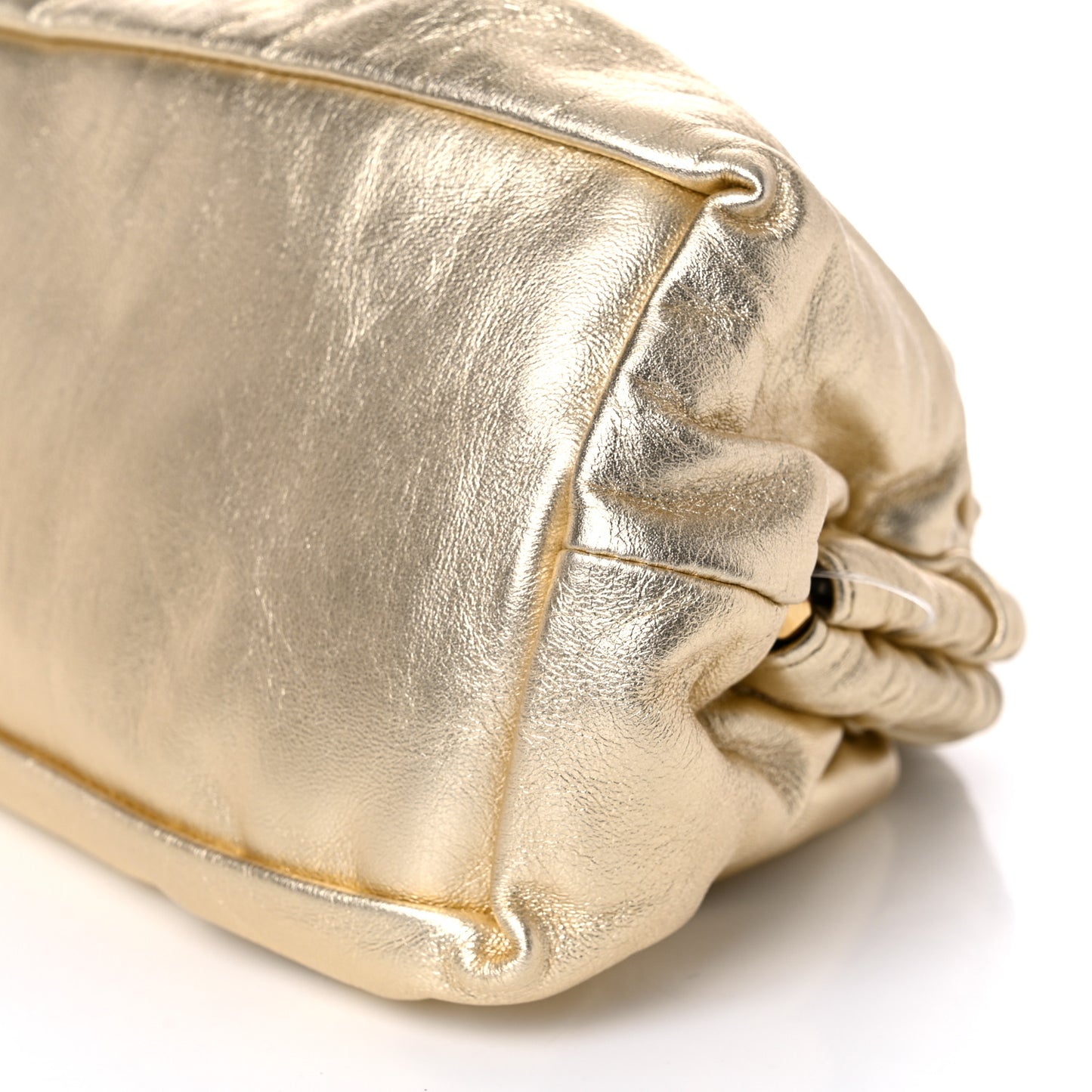 Metallic Lambskin Cloud Clutch Gold