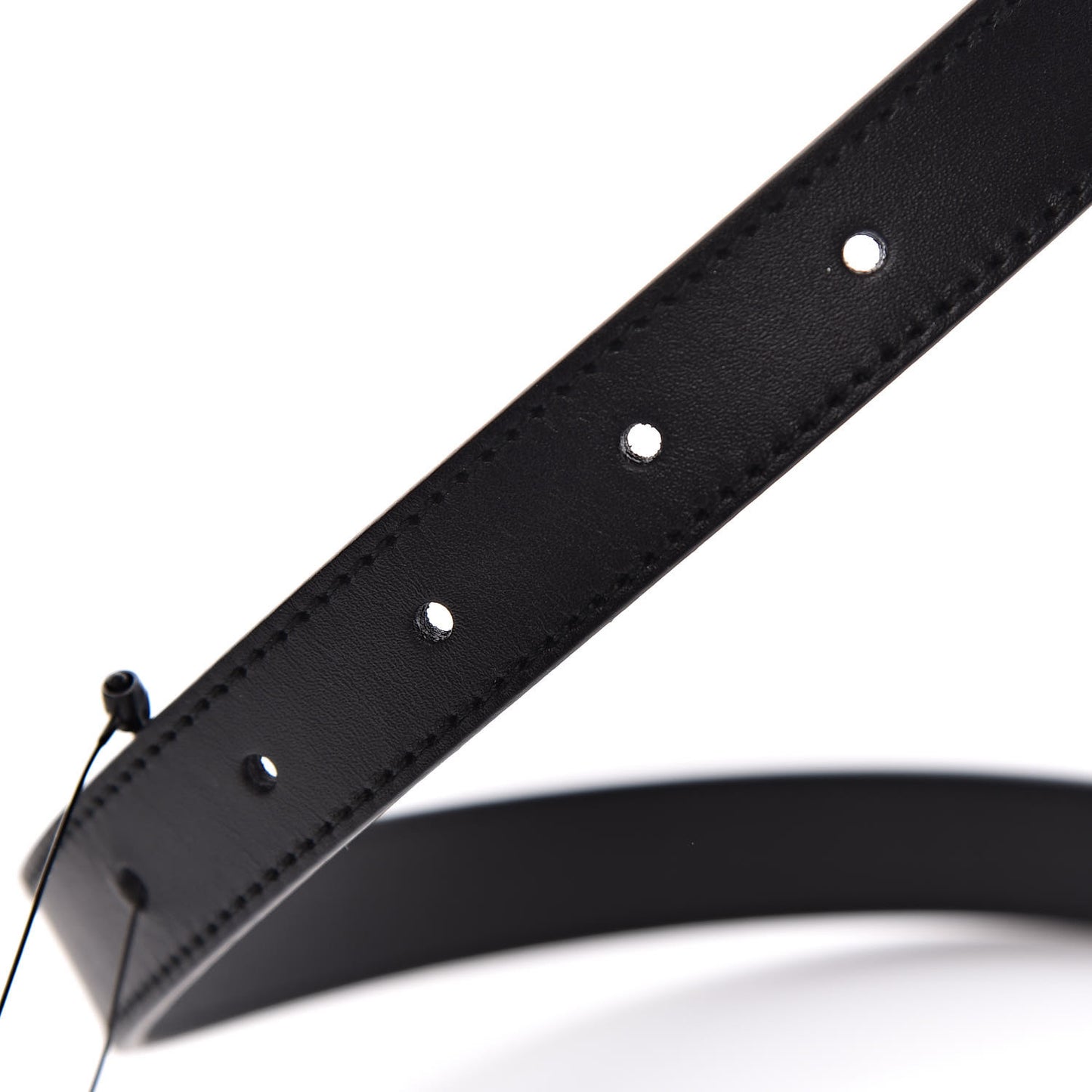 Moon Calfskin Pearl Double G 20mm Belt 80 32 Black Cream