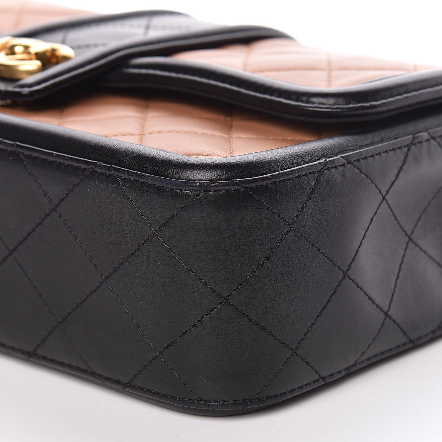 Chanel Lambskin Quilted Medium Elegant CC Flap Dark Beige Black 7 of 11