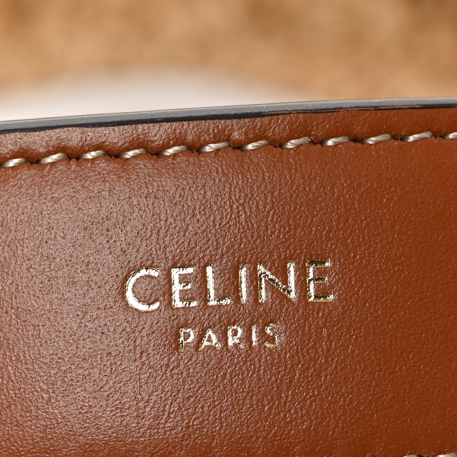 Celine Raffia Calfskin Triomphe Panier Hobo Bag Natural Tan 6 of 11