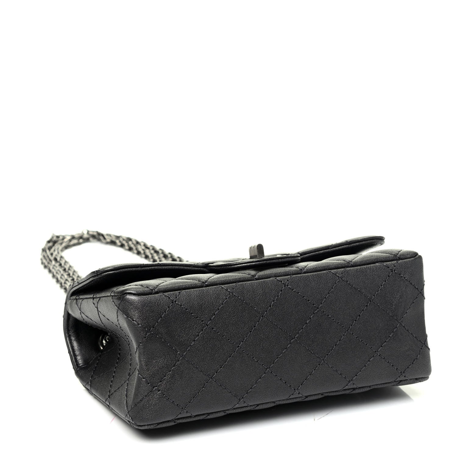 Chanel Metallic Sheepskin Quilted 2.55 Reissue Mini Flap Dark Silver 5 of 9