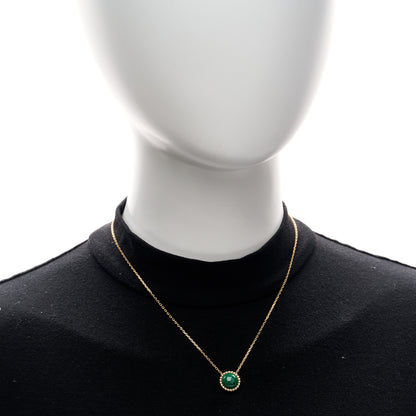 Van Cleef & Arpels 18K Yellow Gold Malachite Perlee Couleurs Pendant Necklace 2 of 6