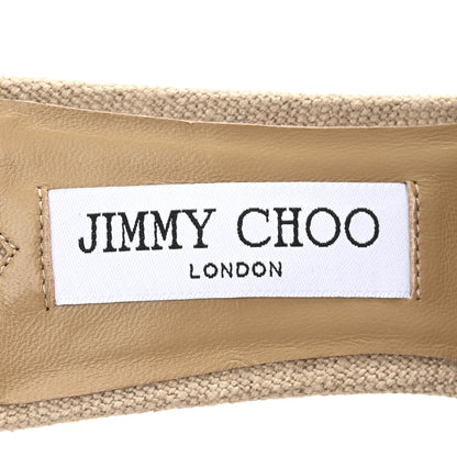 Jimmy Choo Canvas Frayed Alexia 70 Mules 41 Beige 8 of 8