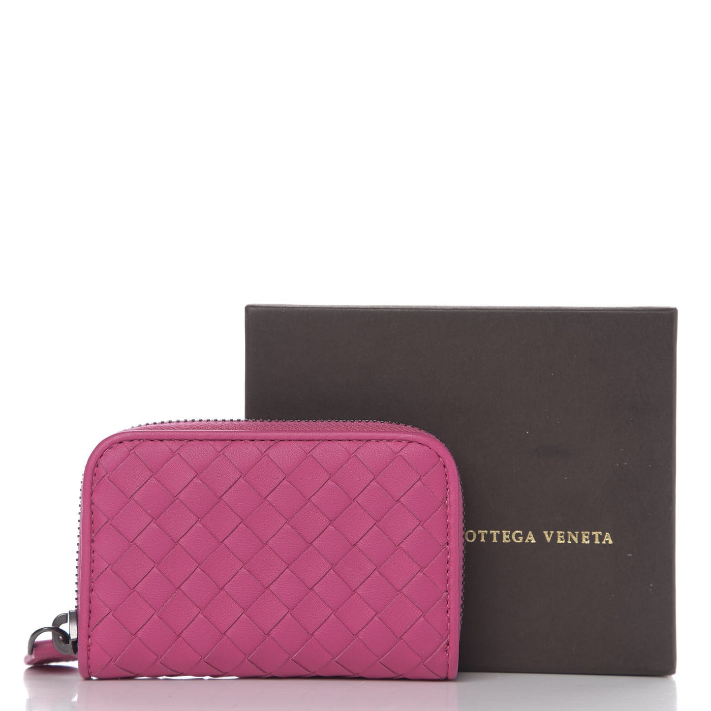 Nappa Intrecciato Zip Around Coin Purse Ametista