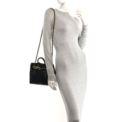 Bottega Veneta Nappa Intrecciato Small Andiamo With Chain Shoulder Bag Black 2 of 9