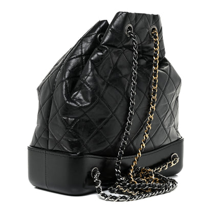 Chanel Aged Calfskin Quilted Gabrielle Backpack Black 2 of 12
