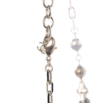 Chanel Beaded Star CC Long Necklace Green Gold 4 of 5