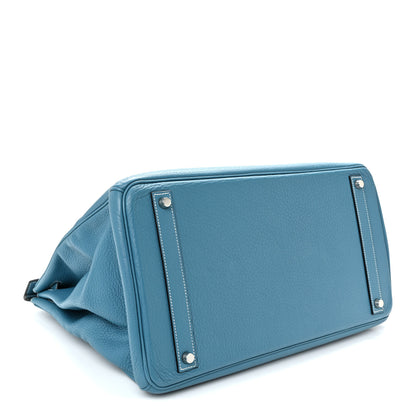 Hermes Taurillon Clemence Birkin 40 Blue Jean 4 of 12
