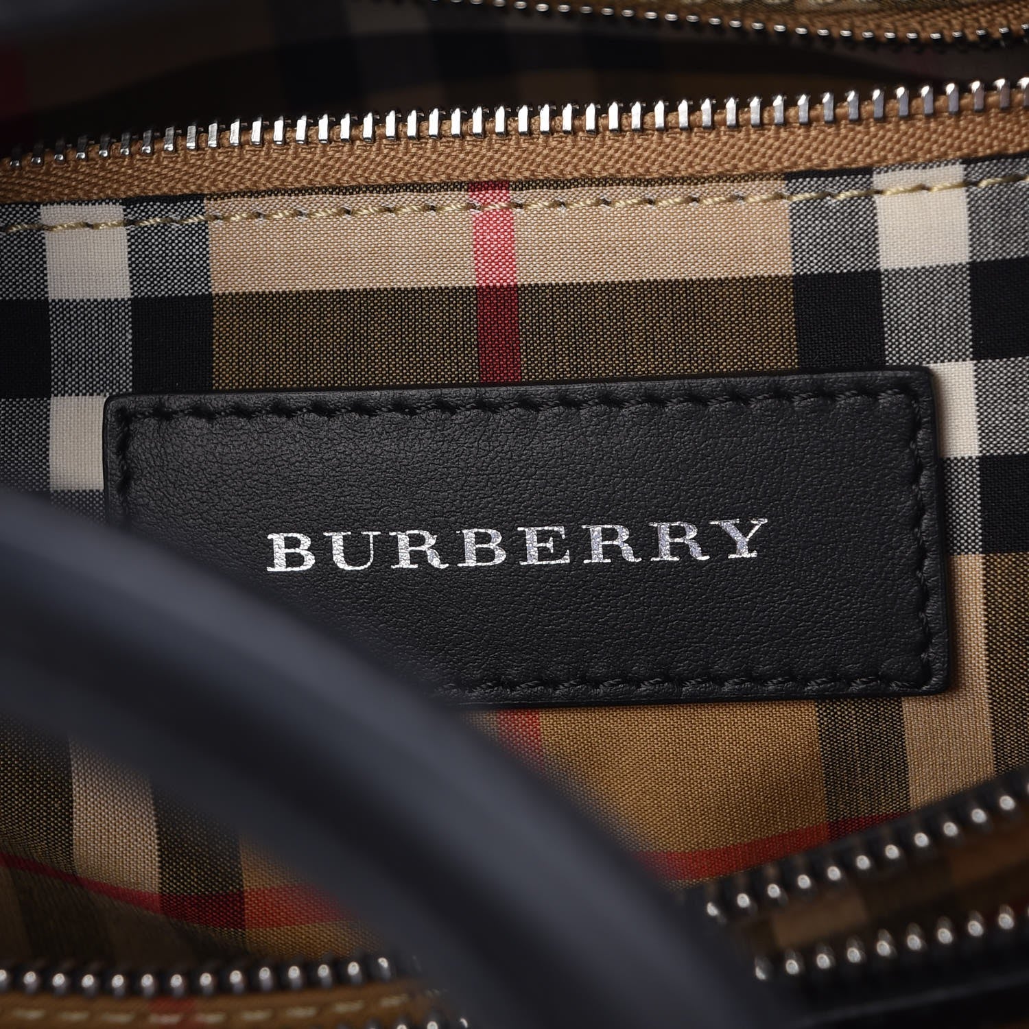 Burberry Calfskin Perforated Medium Banner Tote Black 7 of 9