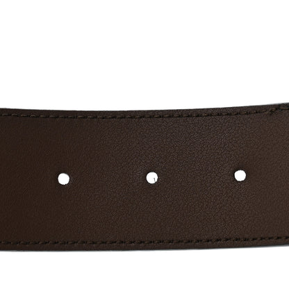Gucci Monogram Jumbo GG Textured Dollar Calfskin Double G 40mm Belt 100 40 Camel Ebony 4 of 7