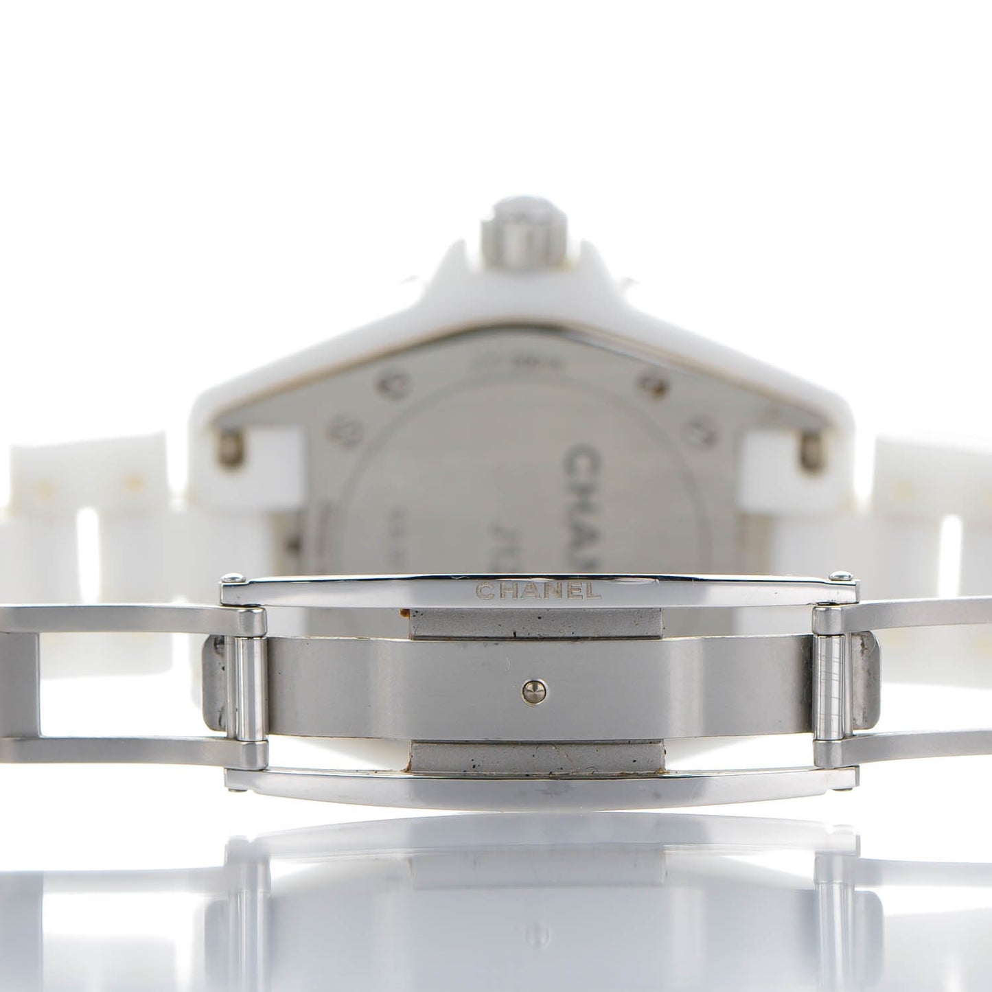 Stainless Steel Ceramic Diamond Dial 33mm J12 Quartz Watch White