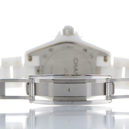Chanel Stainless Steel Ceramic Diamond Dial 33mm J12 Quartz Watch White 6 of 7