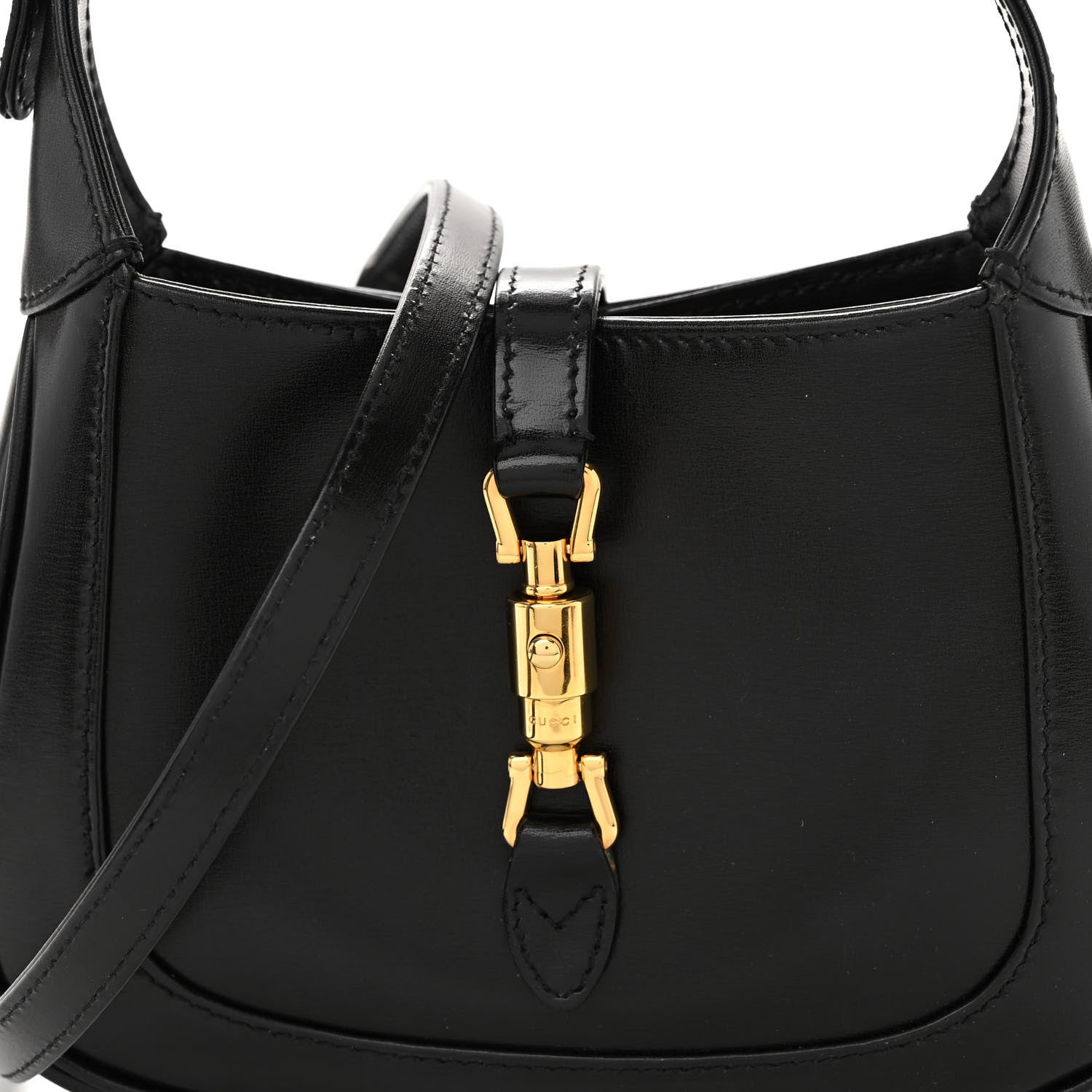 Gucci Boarded Dyana Lux Calfskin Mini Jackie 1961 Hobo Black 7 of 9