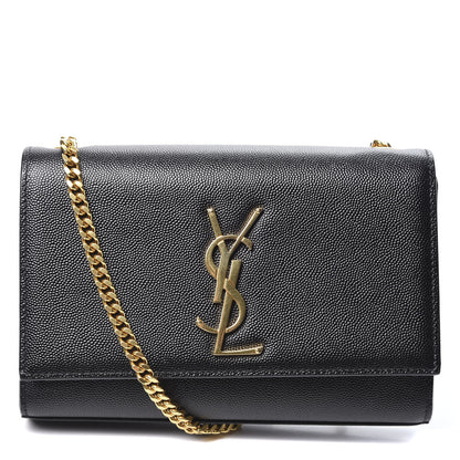 Saint Laurent Grain De Poudre Small Monogram Kate Satchel Black 1 of 9