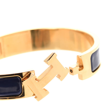 Hermes Enamel Narrow Clic Clac H Bracelet PM Indigo 5 of 6