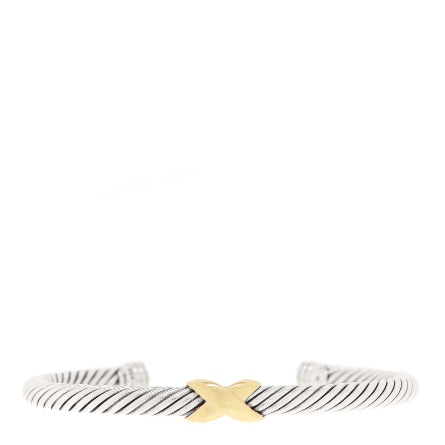 Sterling Silver 18K Yellow Gold 4mm X Station Cable Bracelet
