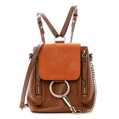 Chloe Suede Calfskin Mini Faye Backpack Tan 1 of 8
