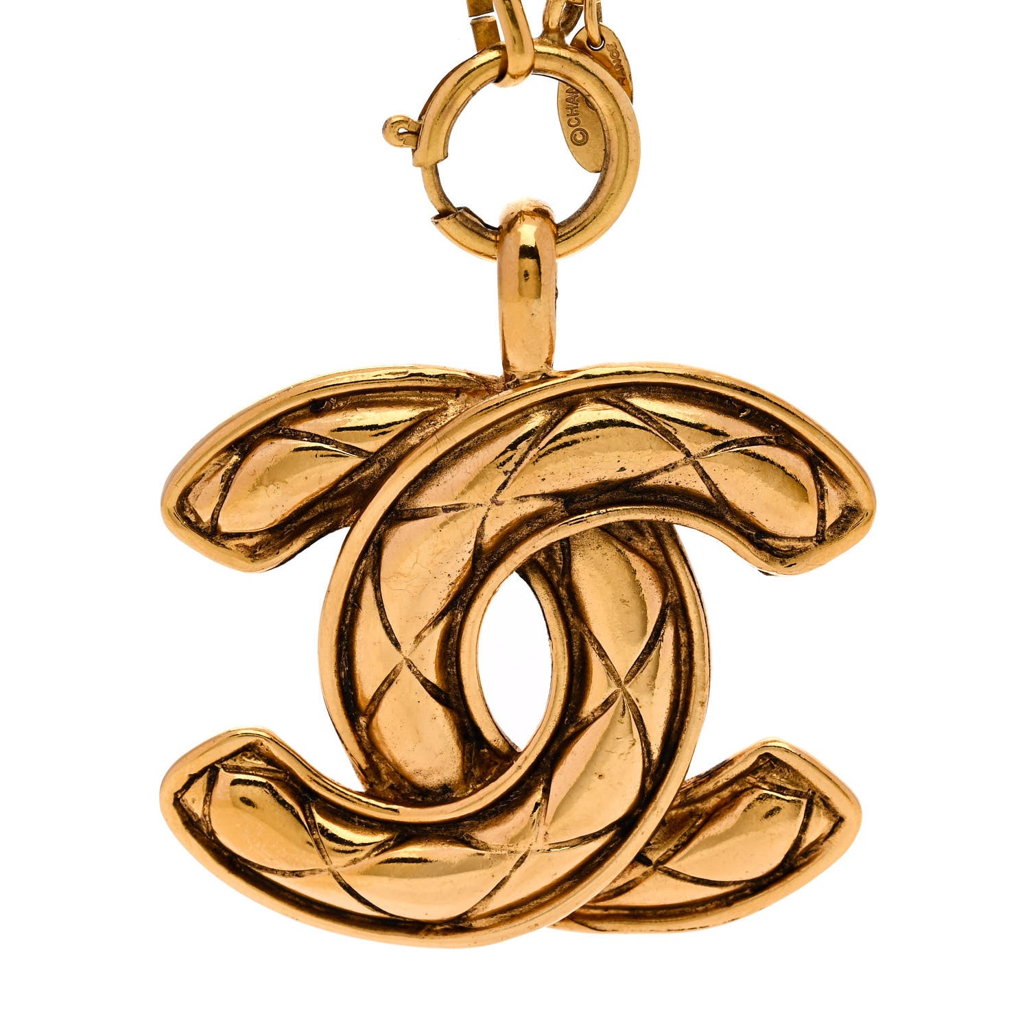 Chanel Metal Quilted CC Long Necklace Gold 4 of 7