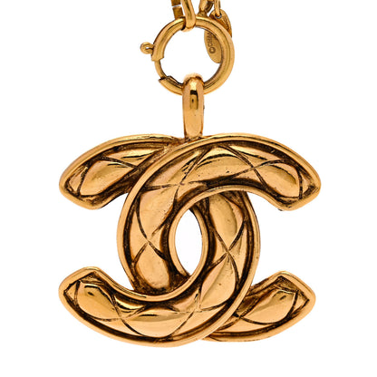 Chanel Metal Quilted CC Long Necklace Gold 4 of 7