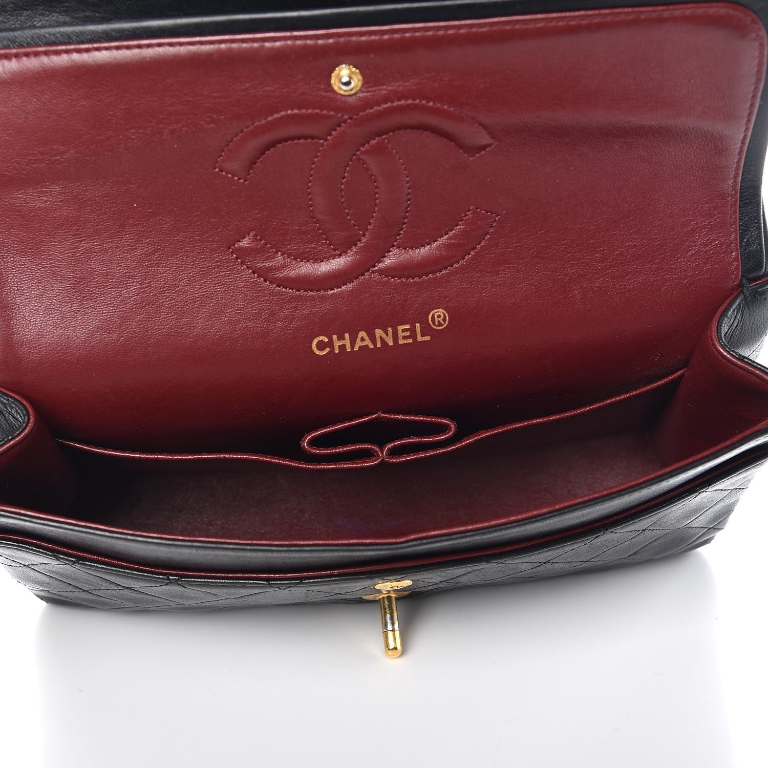 Chanel Lambskin Quilted Medium Double Flap Black 6 of 12