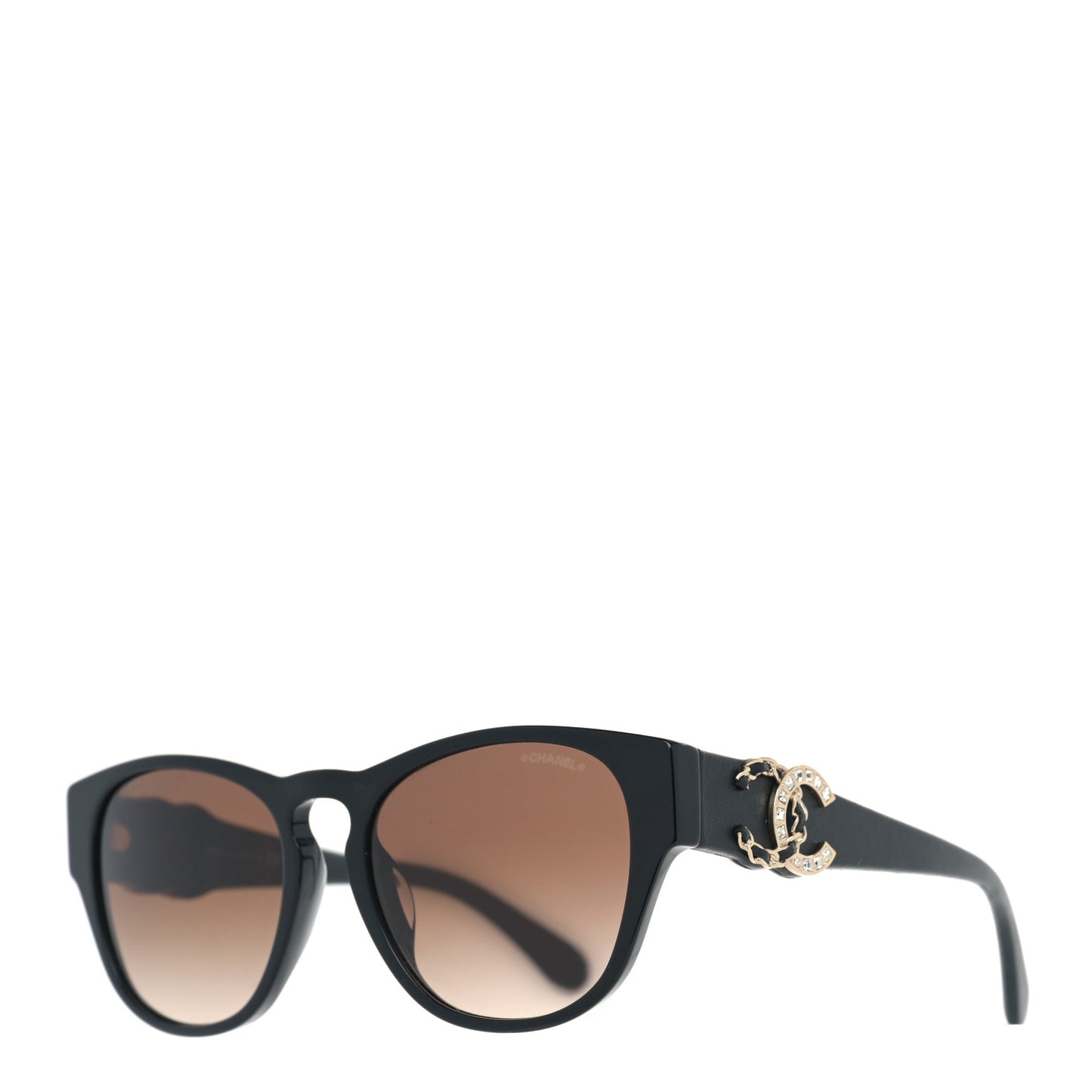 Crystal Lambskin CC Sunglasses 5455-Q-A Black