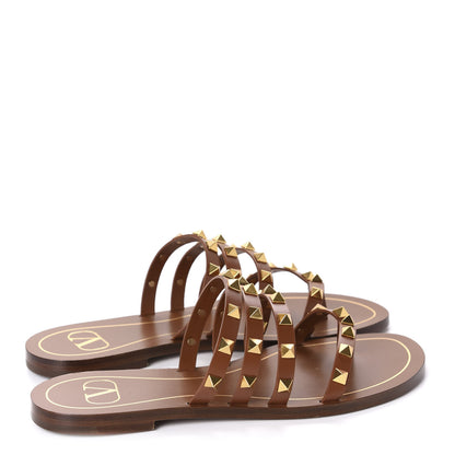 Valentino Garavani Calfskin Rockstud Flair Flat Thong Sandals 36 Selleria 4 of 9