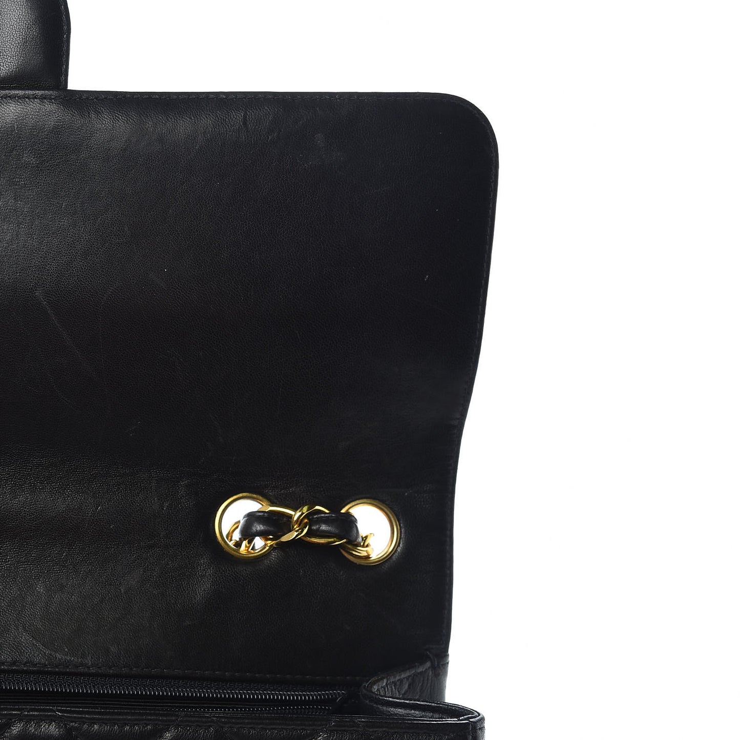 Lambskin Quilted Jumbo Single Flap Black