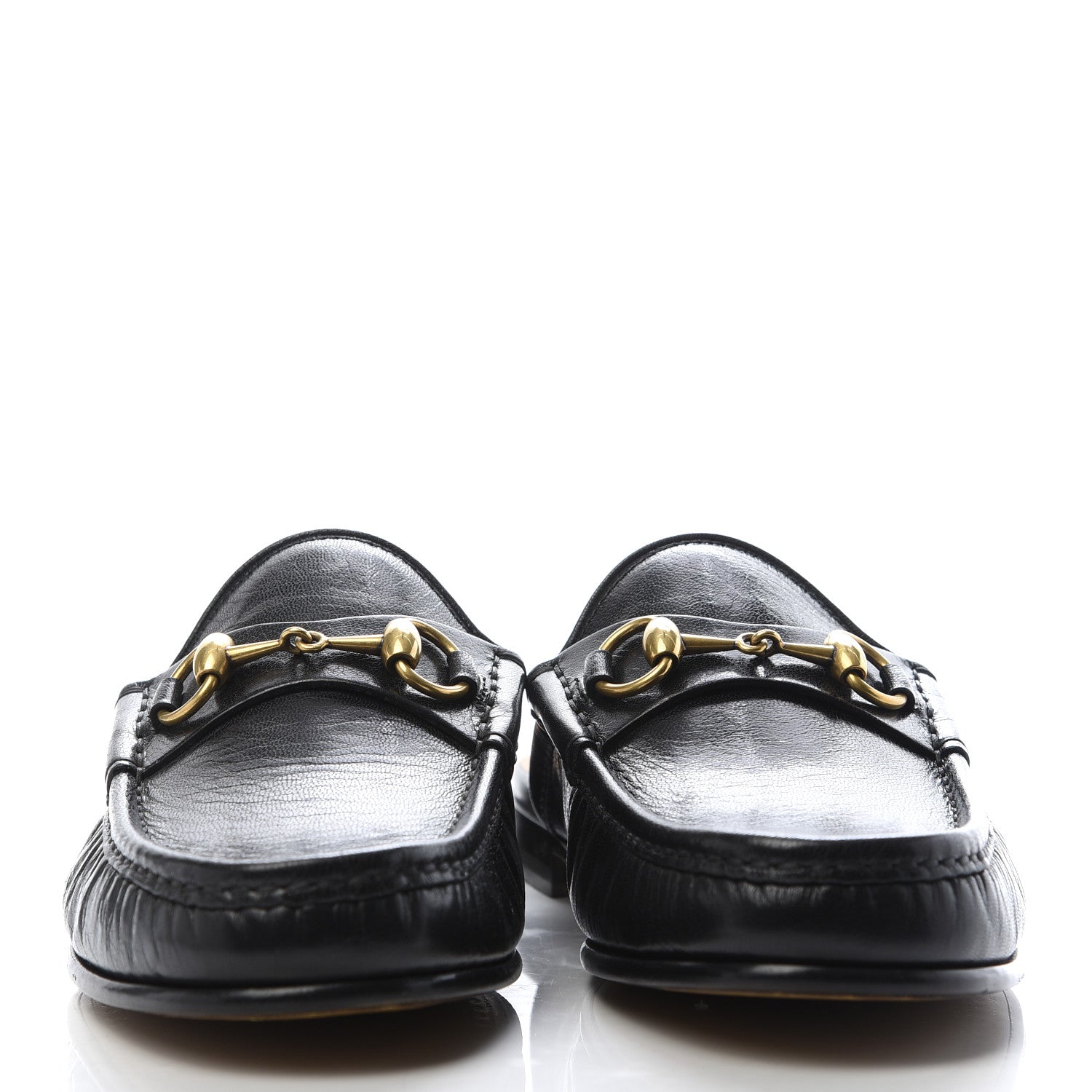 Gucci Goatskin Mens Horsebit Slippers 7 Black 3 of 9