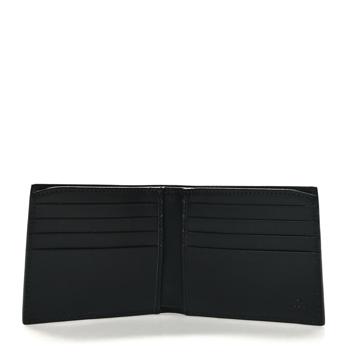 Plutone Calfskin Logo Bi-Fold Wallet Black