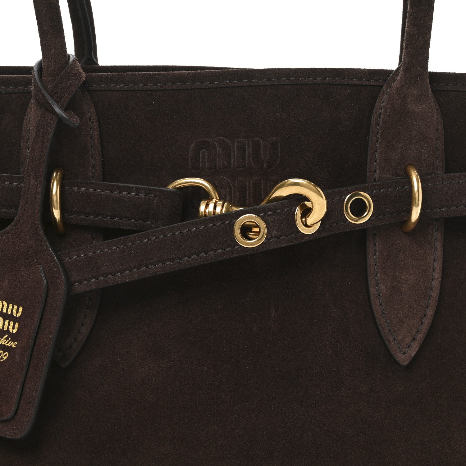 Miu Miu Camoscio Large Aventure Bag Moro 7 of 9