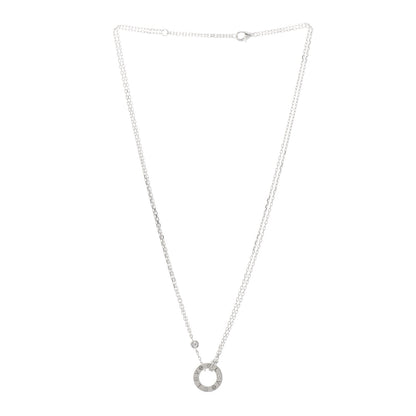 Cartier 18K White Gold 2 Diamond LOVE Necklace 2 of 4