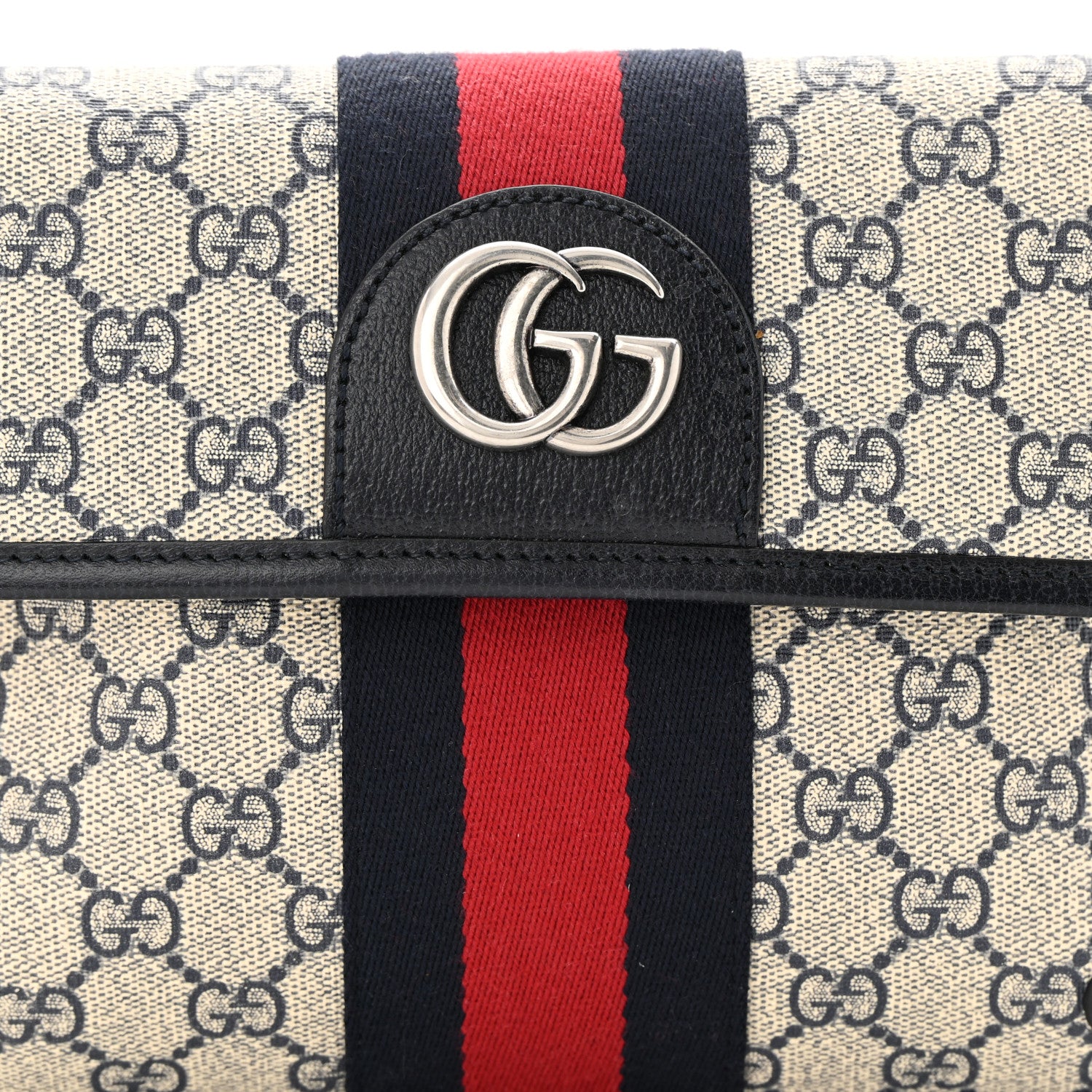 Gucci GG Supreme Monogram Web Small Ophidia Belt Bag 90 36 Beige Navy 8 of 12