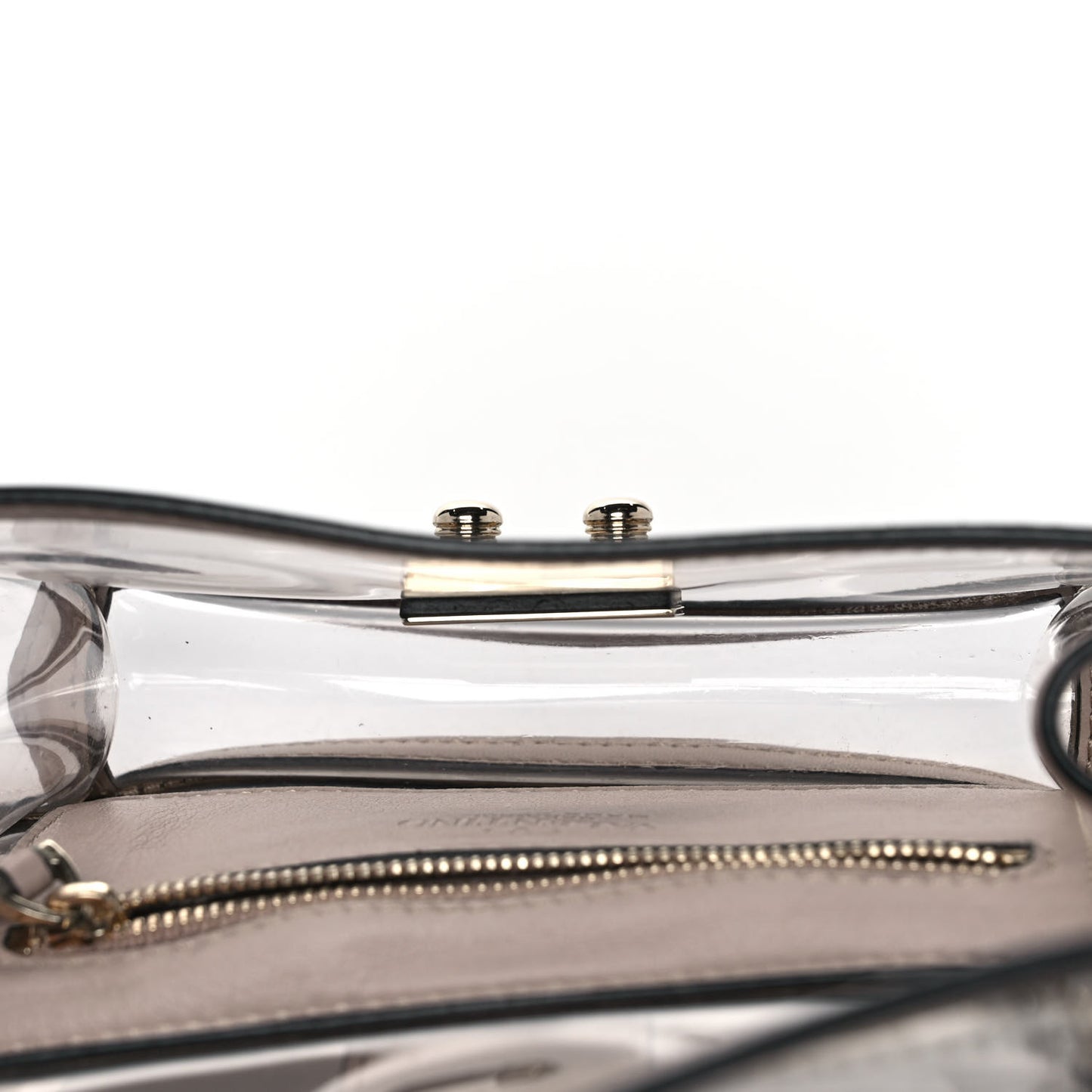 PVC Nappa Naked Small Glam Lock Rockstud Flap Poudre