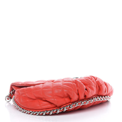 Chanel Washed Lambskin Quilted Large Chain Around Messenger Red 4 of 23
