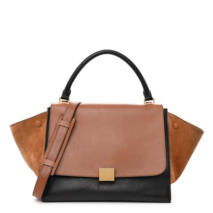 Celine Satin Baby Grained Calfskin Medium Tri-Color Trapeze Tan 1 of 18
