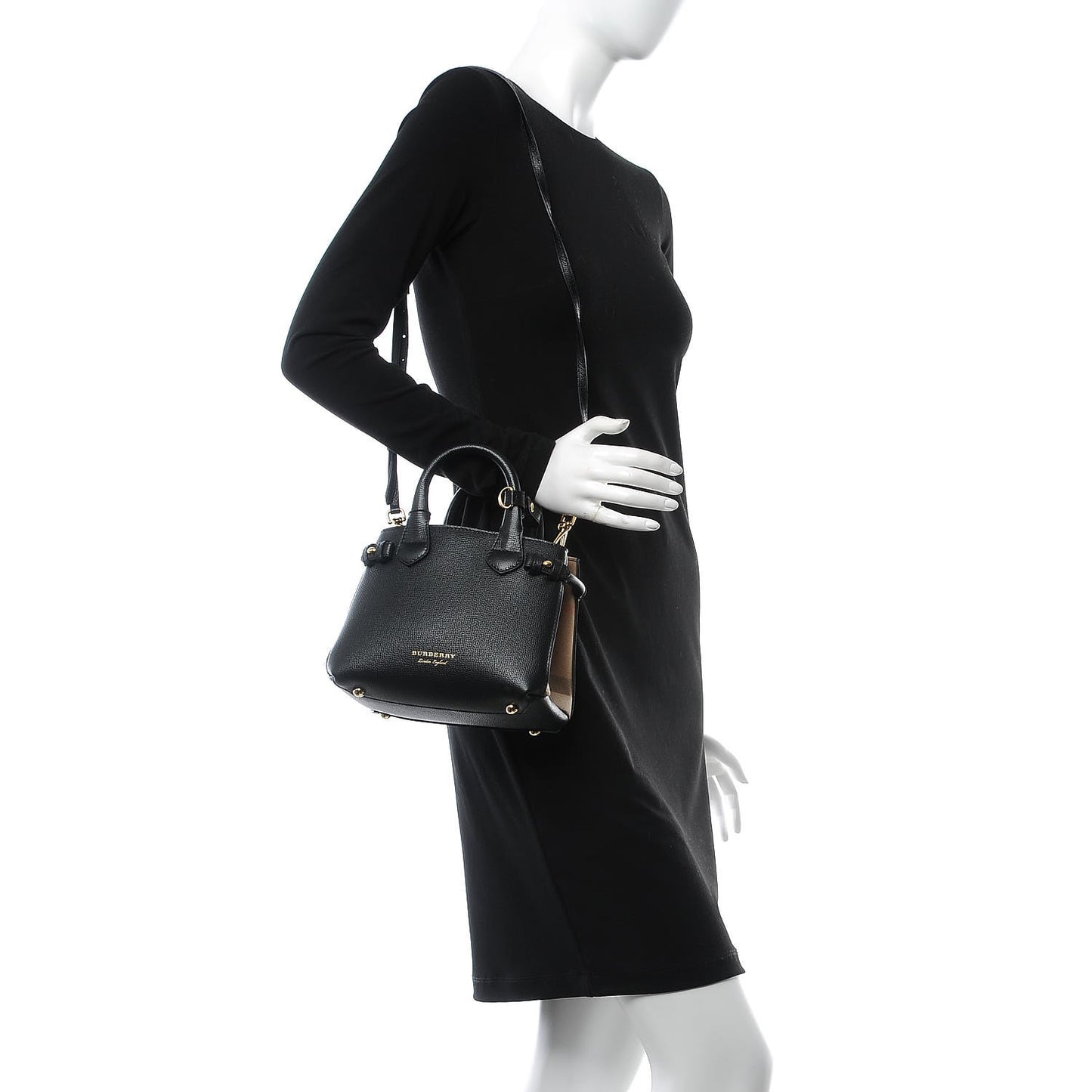Derby Calfskin House Check Baby Banner Tote Black