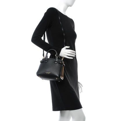 Burberry Derby Calfskin House Check Baby Banner Tote Black 2 of 9