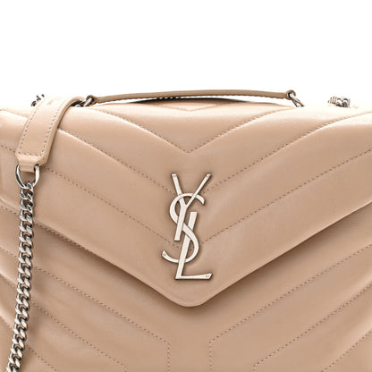 Saint Laurent Calfskin Y Quilted Monogram Small Loulou Chain Satchel Dark Beige 8 of 13