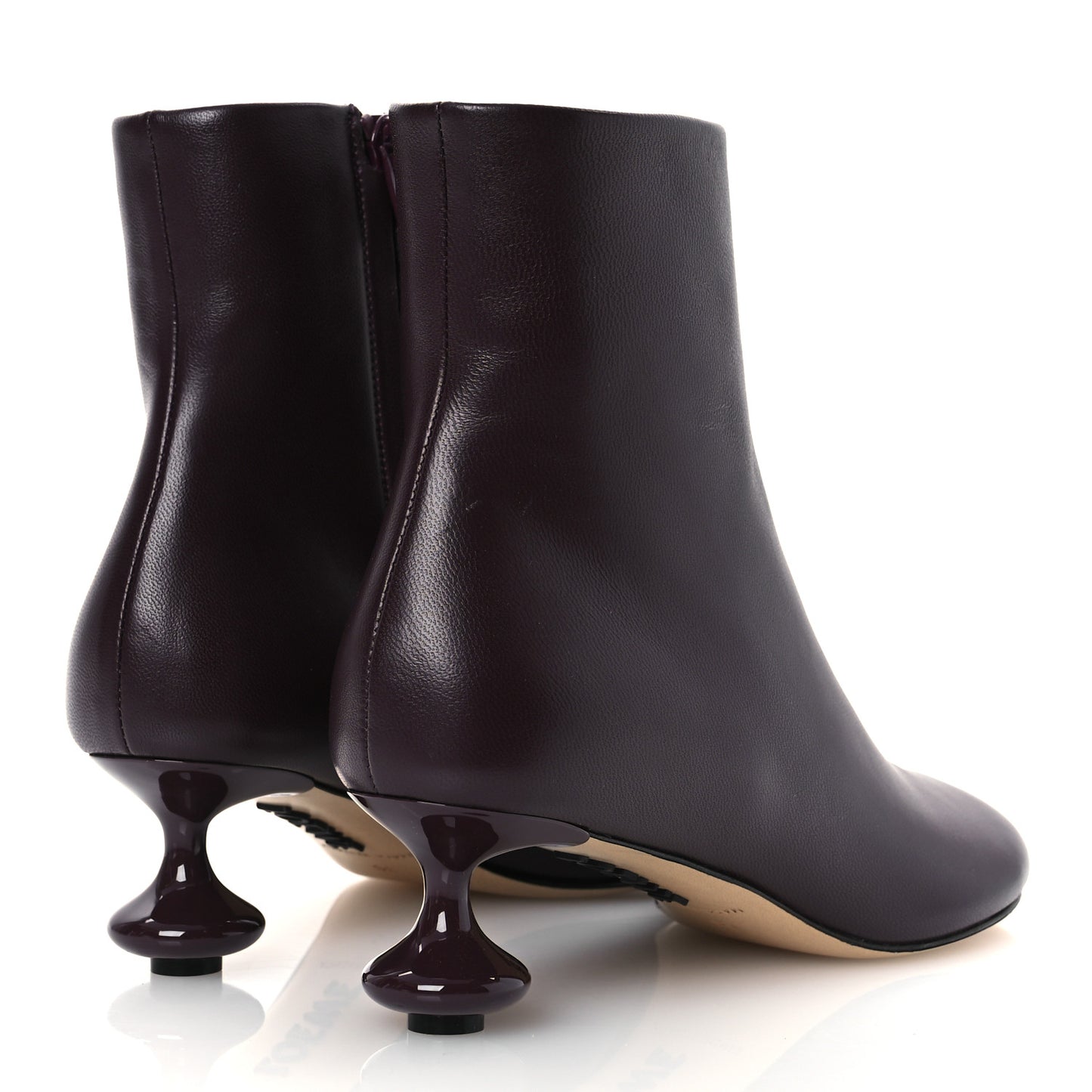 Calfskin Toy Ankle Boots 35 Burgundy