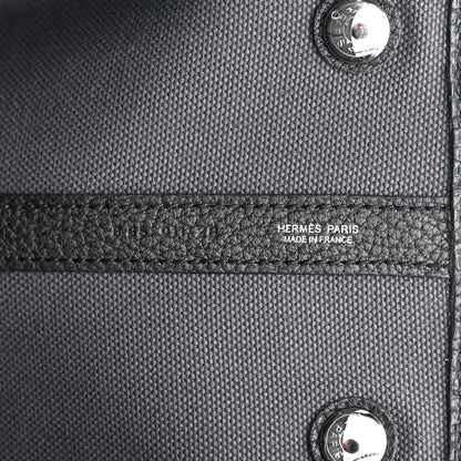 Hermes Toile Militaire Negonda Vertical Pockets Garden Party Carbone Black 6 of 9
