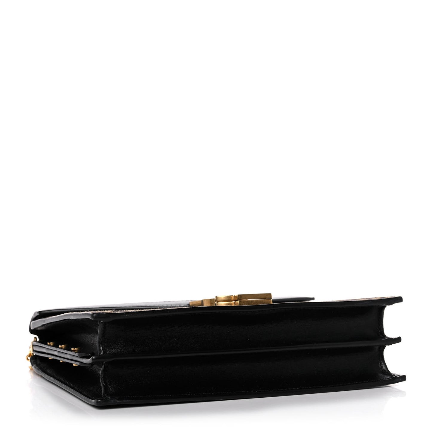 Suede Leopard Print Monogram Cassandra Clasp Bag Black