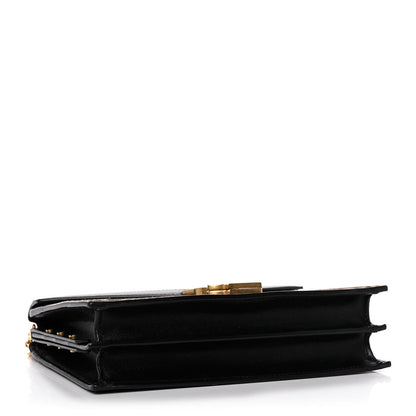 Saint Laurent Suede Leopard Print Monogram Cassandra Clasp Bag Black 3 of 9