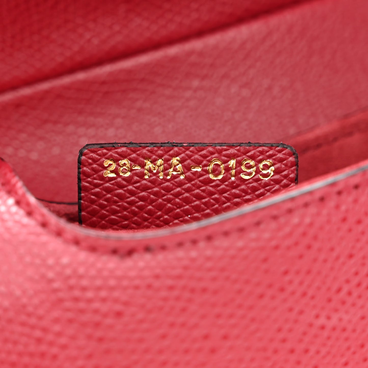 Grained Calfskin Mini Saddle Bag Red