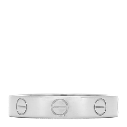 Cartier 18K White Gold 3.5mm LOVE Wedding Band Ring 50 5.25 5 of 8