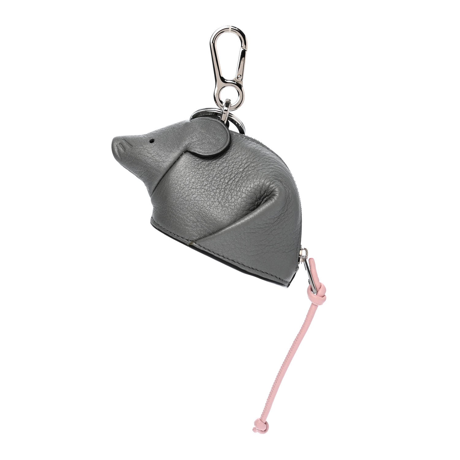 Loewe Calfskin Mouse Coin Pouch Bag Charm Key Holder Gunmetal 3 of 8
